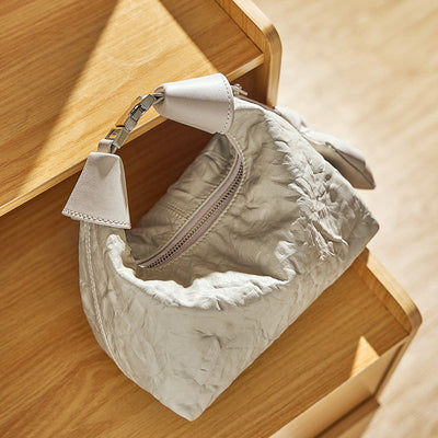 Valersia Noir Crinkle Mini Bag | Modern design with bow details