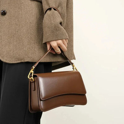 Valersia Pure Gloss Flap Leather Bag | Elegant and versatile design