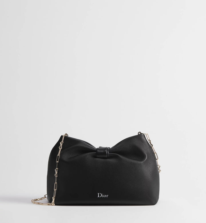 Valersia Dior Small Bow Bag – Elegant Soft Leather Shoulder Bag