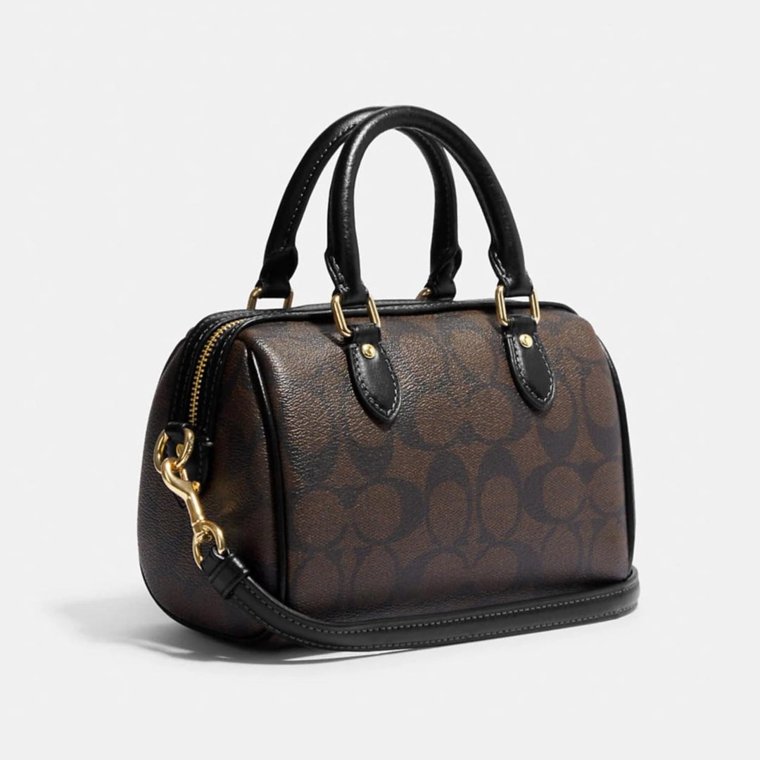 Valersia Coach Rowan Satchel – Signature Canvas Top Handle Bag
